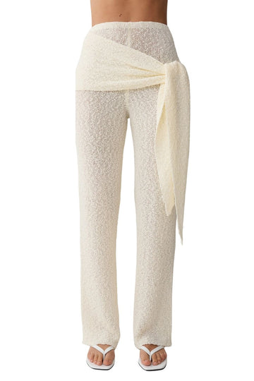 Mattais Boucle Knit Pants - Ivory