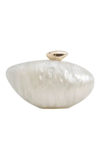 Gold Marbled Acrylic Clutch Bag