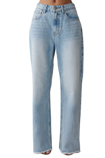 Sebastian Straight Leg Denim Jeans With Fray Hem