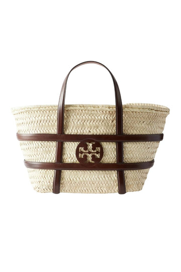 Tory Burch - Ella Leather-trimmed Woven Straw Tote