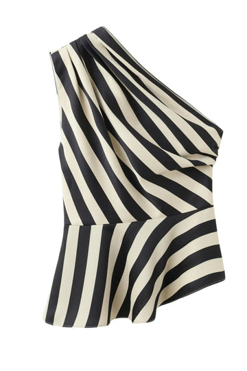 Striped asymmetrical top