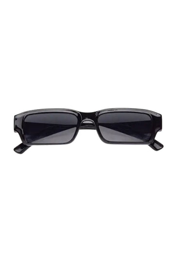 Black Rectangle Skinny Sunglasses