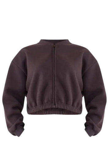 CROPPED ZIP UP SWEATSHIRT