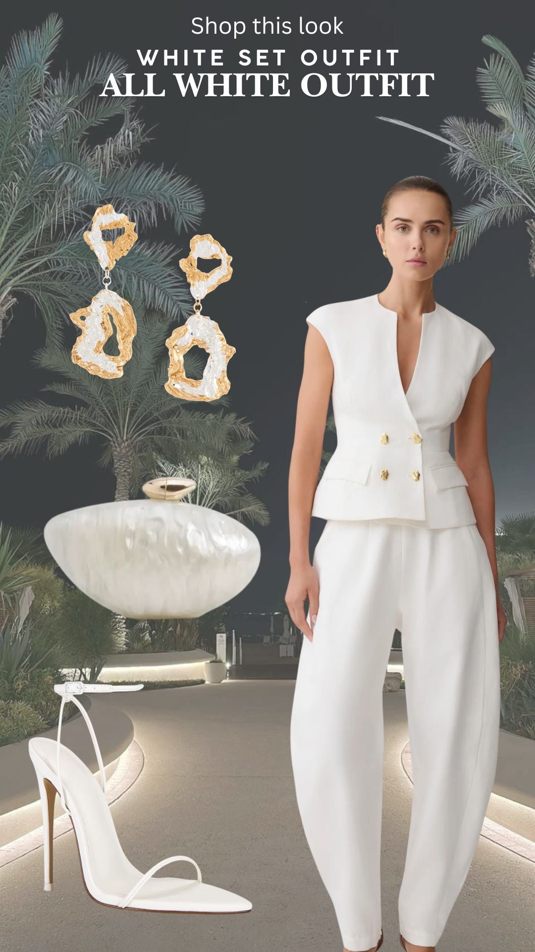Linen Vest and Pants Set Outfit