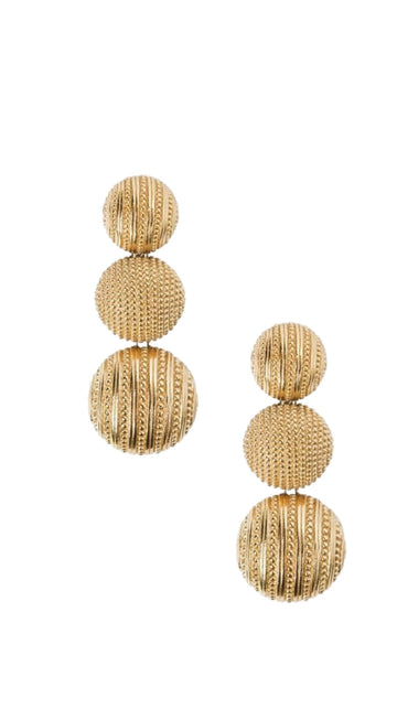 Textured Gold Drop Earrings
