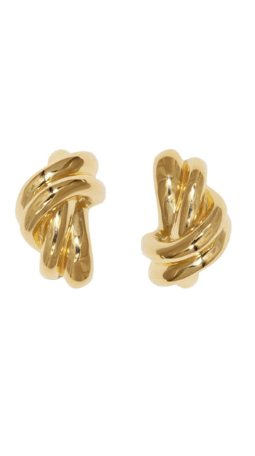 Gold Twisted Hoop Earrings