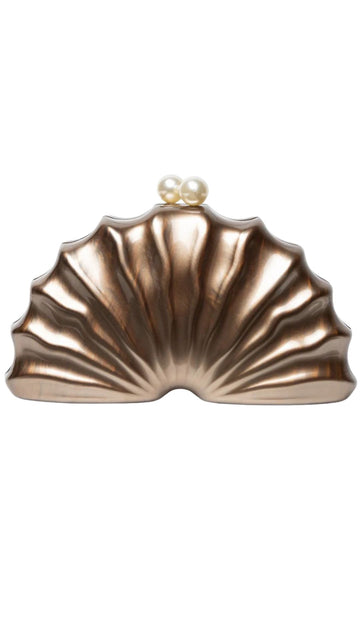 Metallic Shell Clutch Bag