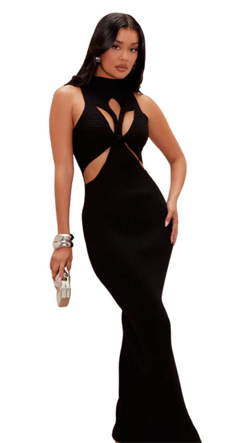 Black Cutout Sleeveless Dress