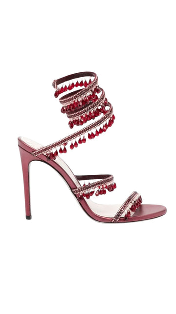 Red Embellished High Heels
