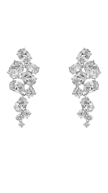 Crystal Cluster Drop Earrings