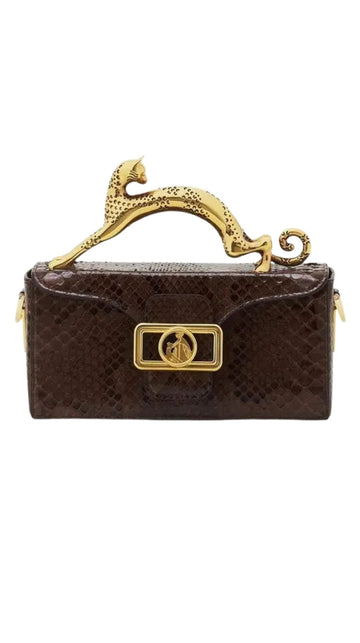 Brown Textured Leather Bag