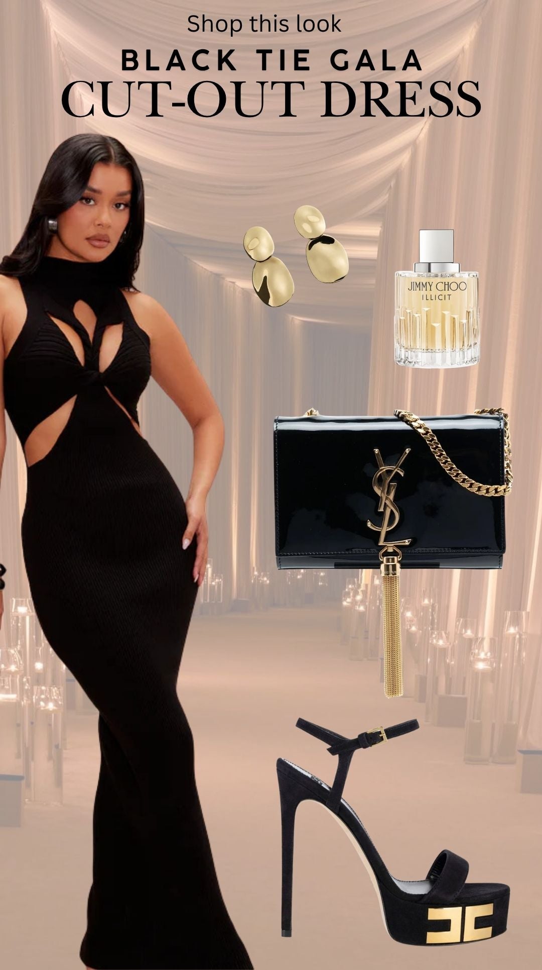 Black Cut-Out Maxi Dress