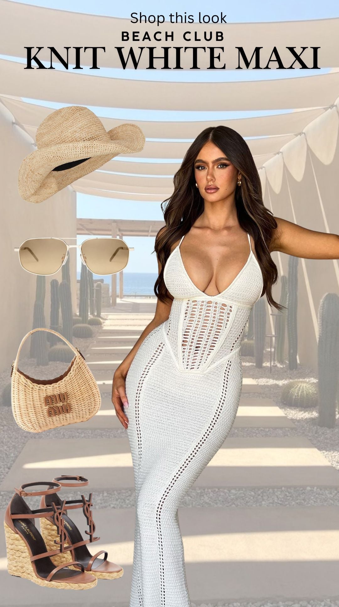 White Knit Maxi Dress